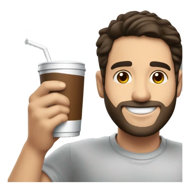 joven rubio sonriendo con un mate en la mano sticker