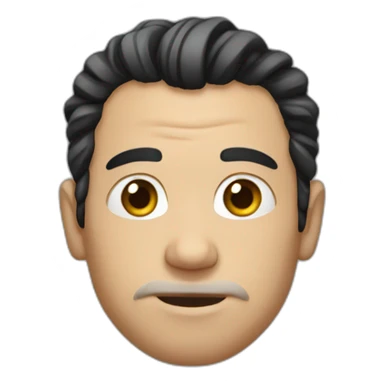 white man with black greasy hair and ponytail sticker