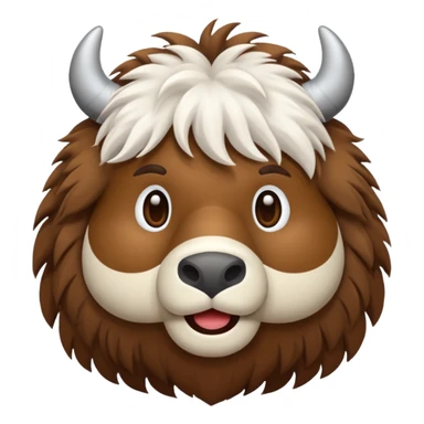 Yak 3D emoji png sticker