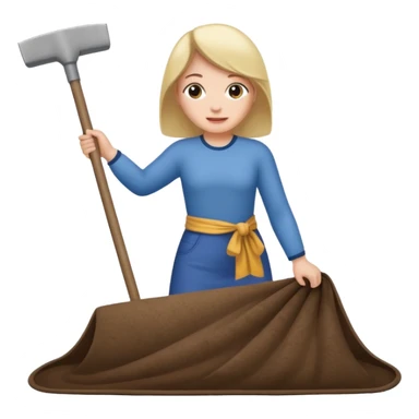 Lifting up a rug and sweeping  stuff under to hide things sticker