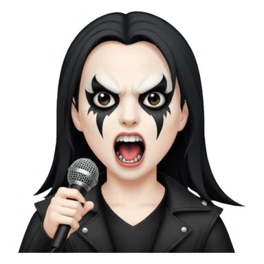 Black metal musician, screaming with mirophone sticker