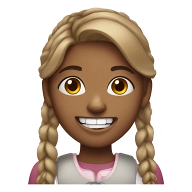 girl with braces  sticker