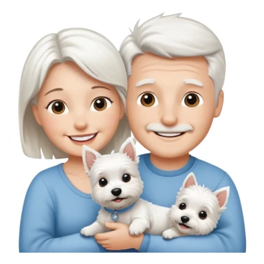 parents with a baby westie sticker