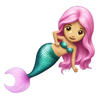 mermaid with pink tail sticker