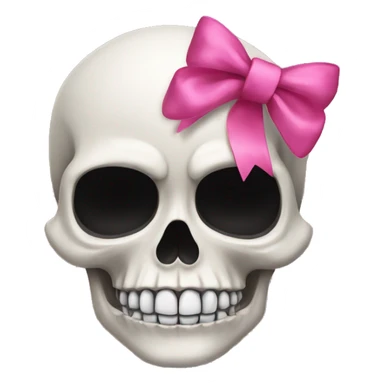 Skull with a pink bow sticker