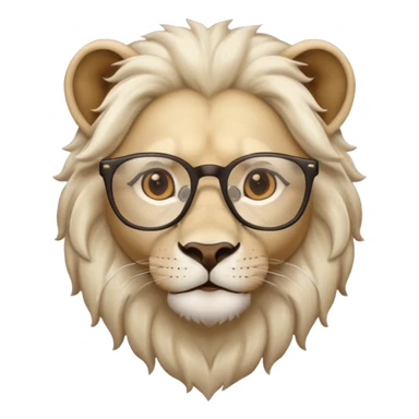 White Lion with glasses on sticker