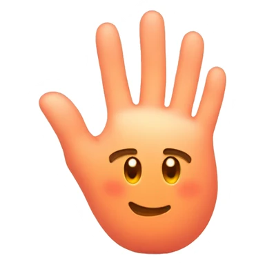 Hand waving emoji witha peach sticker