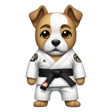 Jiu-Jitsu dog wearing a gi with a black belt  sticker