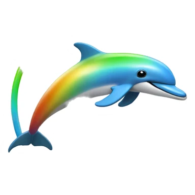 Rainbow dolphin jumping into a circle sticker