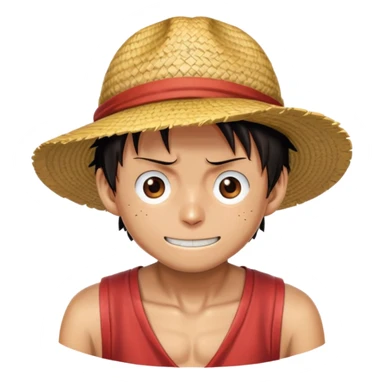 Monkey D. Luffy from One Piece with straw hat sticker