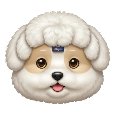 bichon frise face with round head sticker