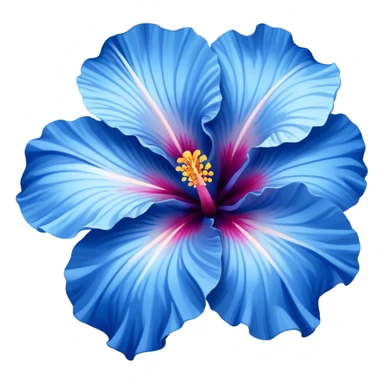 Blue hibiscus flower sticker