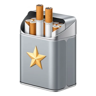 7 stars grey shining cigaret pack with a few little cigaret inside sticker