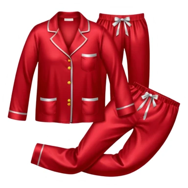 Pijama de satin color rojo oscuro  sticker