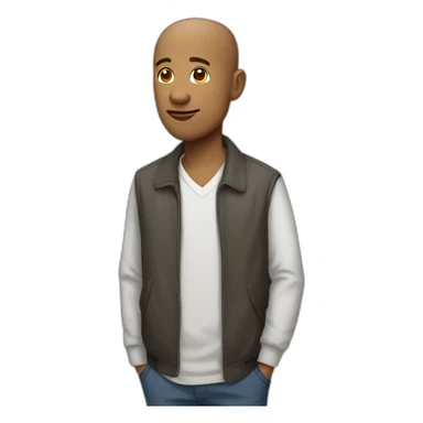 man looking to the side at full height sticker