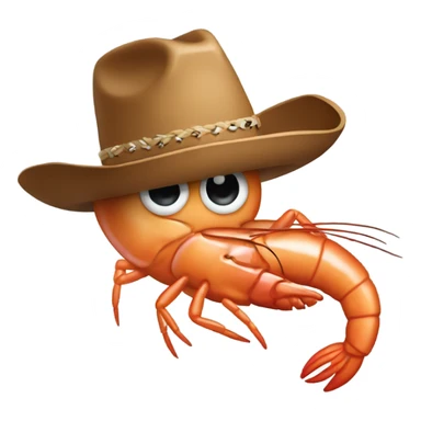 Shrimp hearing cowboy hat  sticker