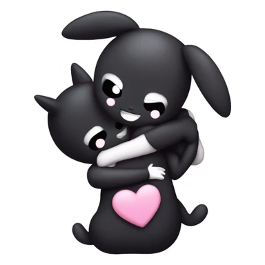 Kuromi and my melody hugging  sticker