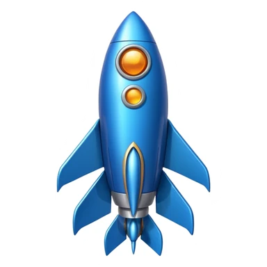 blue rocket ship sticker