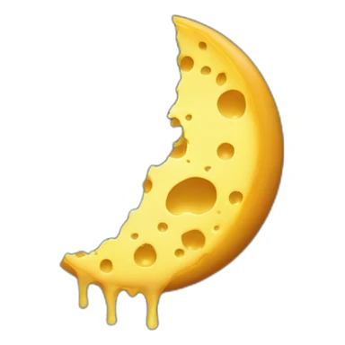 melting cheese moon over forest sticker