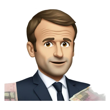 Emmanuel Macron qui pleure énormément devant ses billets de trains qu'il arrive pas à réserver  sticker
