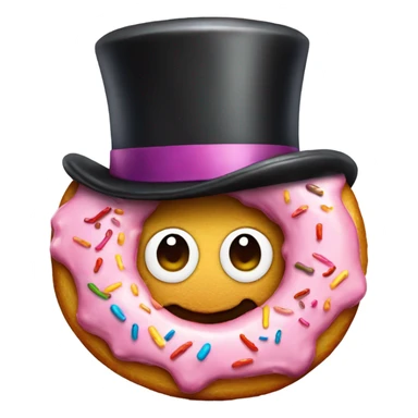 Donut with a top hat sticker