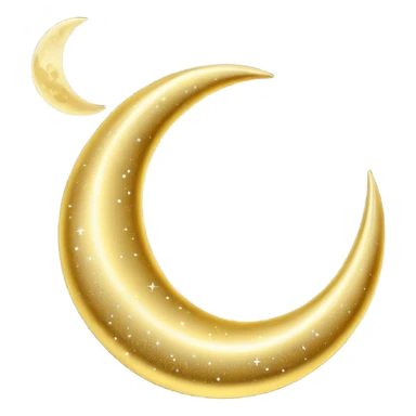 golden crescent moon with sparkles sticker