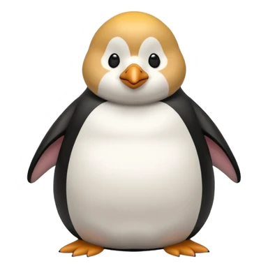 make a fat dog sitting on a large penguin sticker