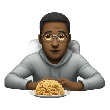 watching a movie on a laptop and having a delicious dinner on a plate next to it sticker