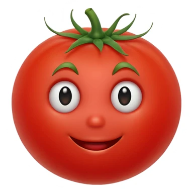 Tomato with a face sticker