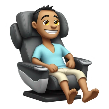 Stitch in a massage chair  sticker