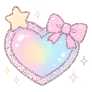 girly sparkling object, pastel colors, cute, no background sticker