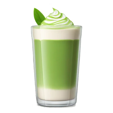 Matcha latte in a glass sticker