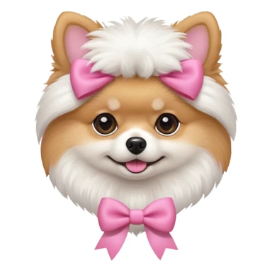perrita pomeranea con moño rosa sticker