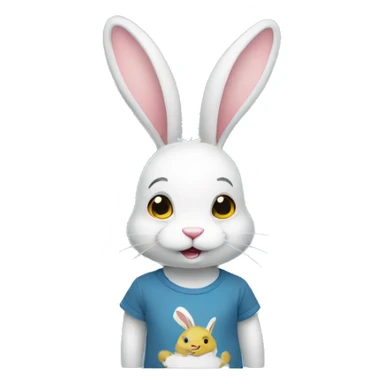 Lapin avec un t-shirt sticker