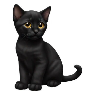 Black Bombay kitten laying sticker