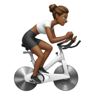 Spinning bike woman sticker