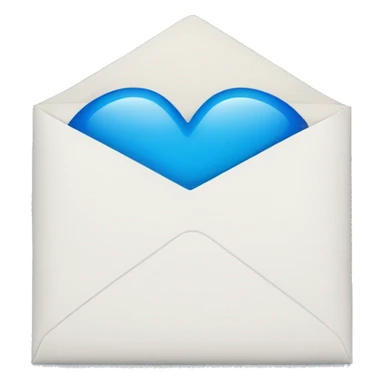 White envelope with blue kiss  sticker