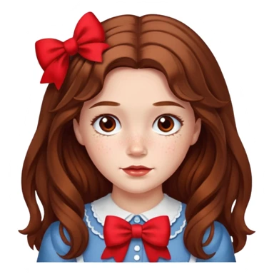 Dorothy Gale from the Wizard of Oz with long brown hair with red bow sticker