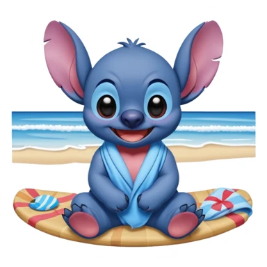 Stitch realista en la playa sticker