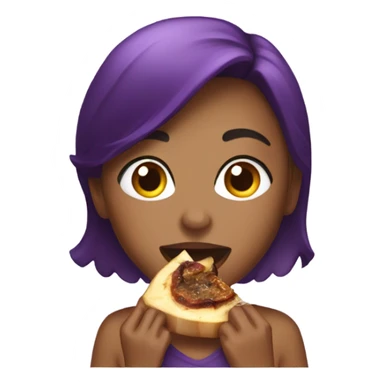 girl eating eggplant sticker