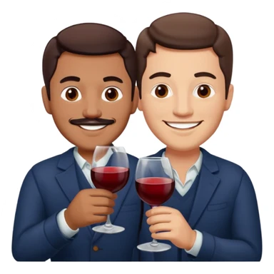 Mexican and white men drinking wine together sticker