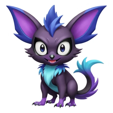 Shiny Cute Noibat-Noivern-Mightyena-Silvally-Fakémon-hybrid-creature (full body)  sticker