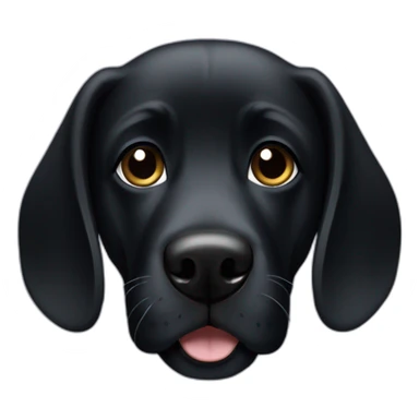 black friendly dog face sticker