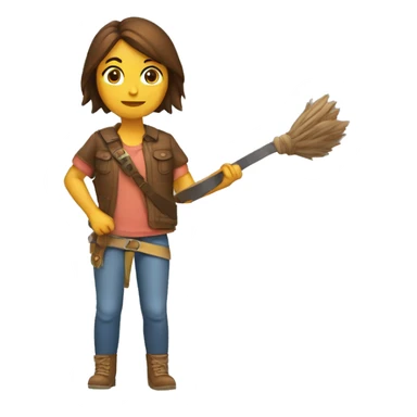 Chica castaña pelo largo brazos cruzados sticker