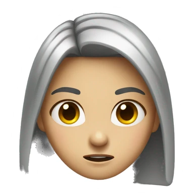 Girl making angry face with head tilted sideways sticker