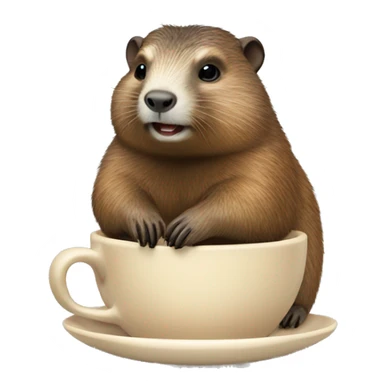 Marmota con taza de café  sticker