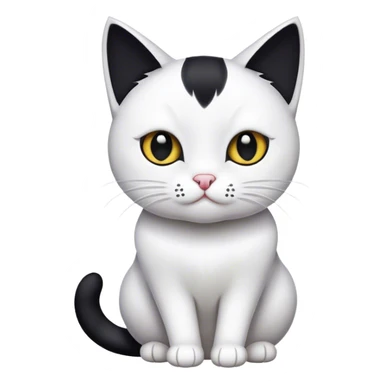 Cat white and black sticker