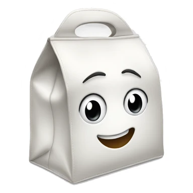 White lunch bag sticker