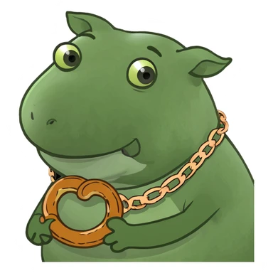 Pig with pretzel  sticker