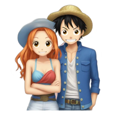 Luffy x nami sticker